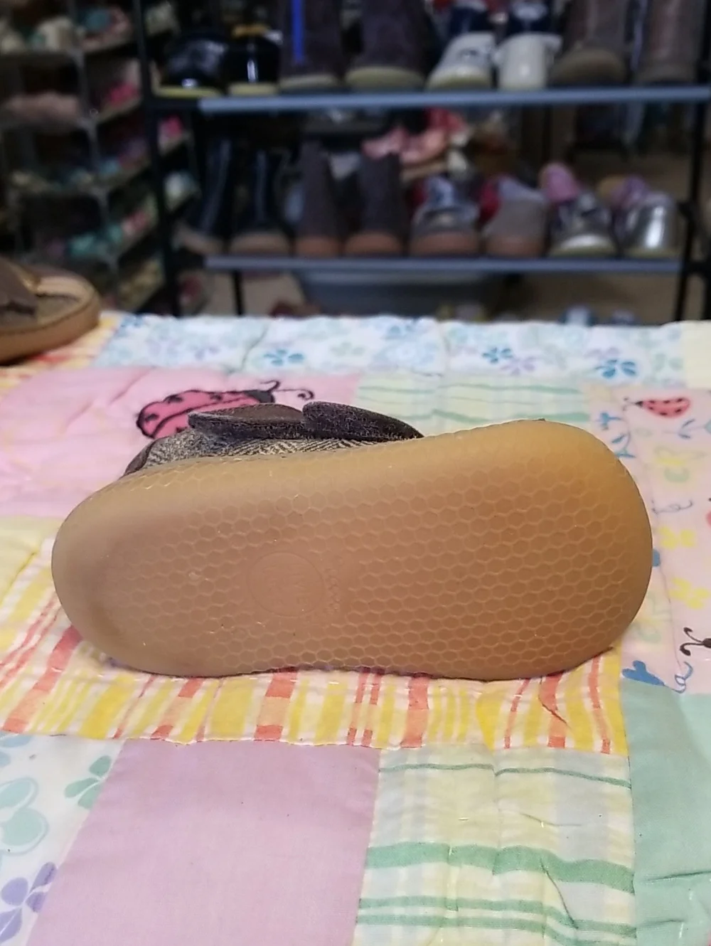 Livie & Luca Brown and Tan Toddler Velcro Walker Shoes Size 4